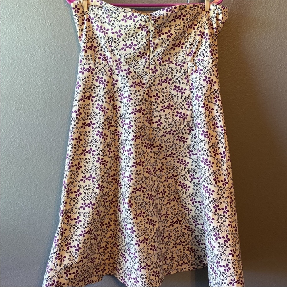 GAP Stretch Strapless Purple Floral Mini Dress - Picture 5 of 8